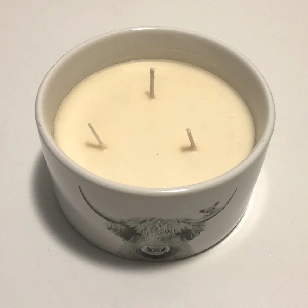 Pavilion Gift Co. Highland Cow Wax Reveal 3-Wick 10 oz Soy Candle